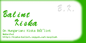 balint kiska business card